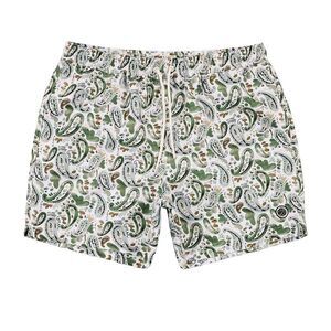 Pretty Green Mens Paisley Regular Swim Shorts / Stone Print